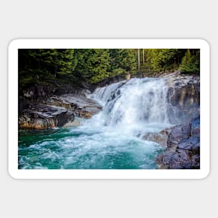 Winter Waterfall Into A Glacial Pool Sticker